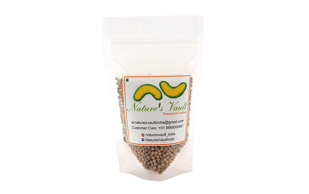 Nature's Vault White Pepper Whole    Pack  100 grams